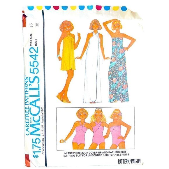 1979 McCall’s Patterns for Dress, Tunic, Cover up and Bathing Suits. - Picture 4 of 9